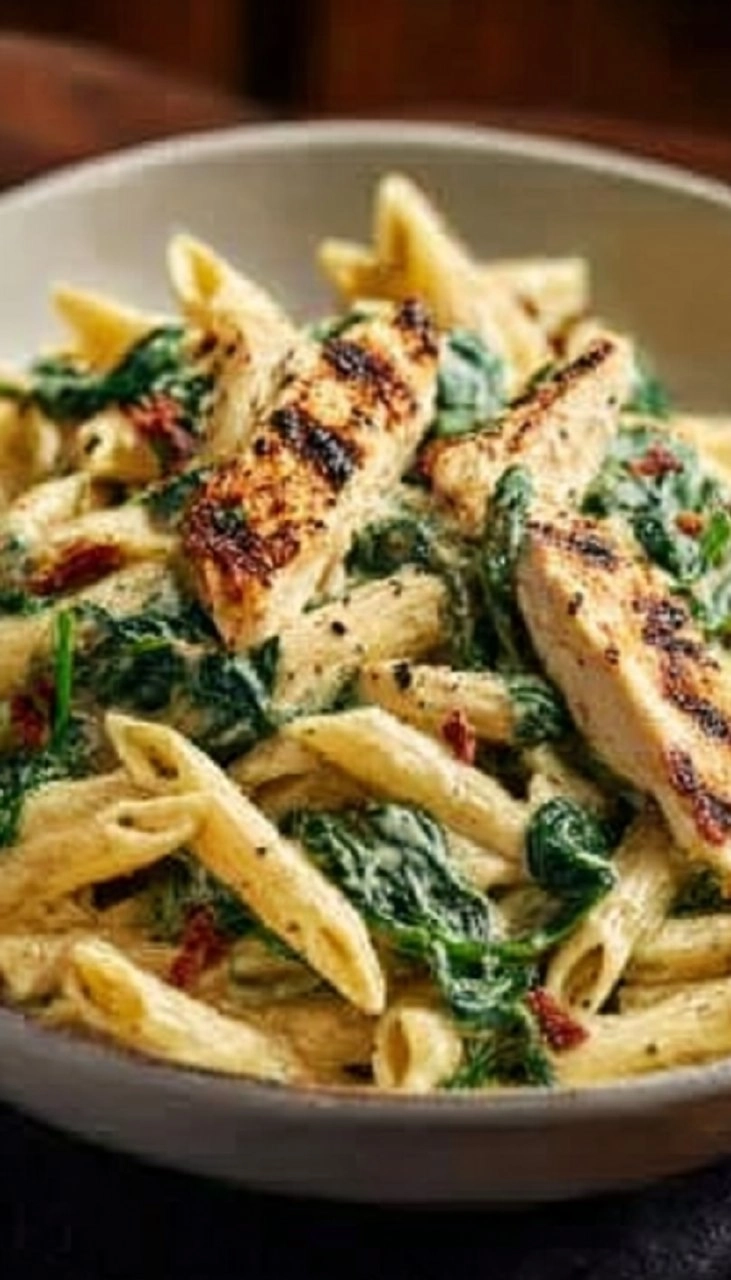 Cozy Chicken Spinach Penne