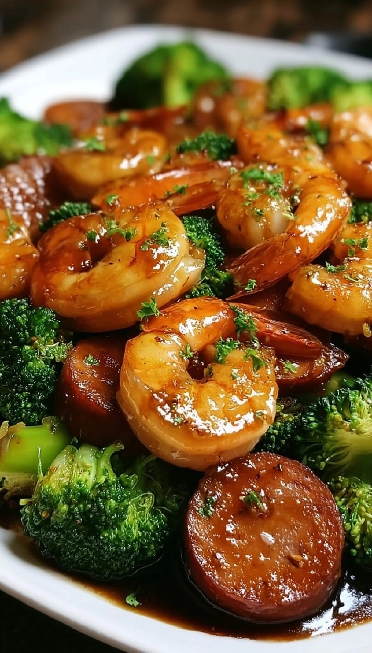 Honey Garlic Shrimp Sausage And Broccoli