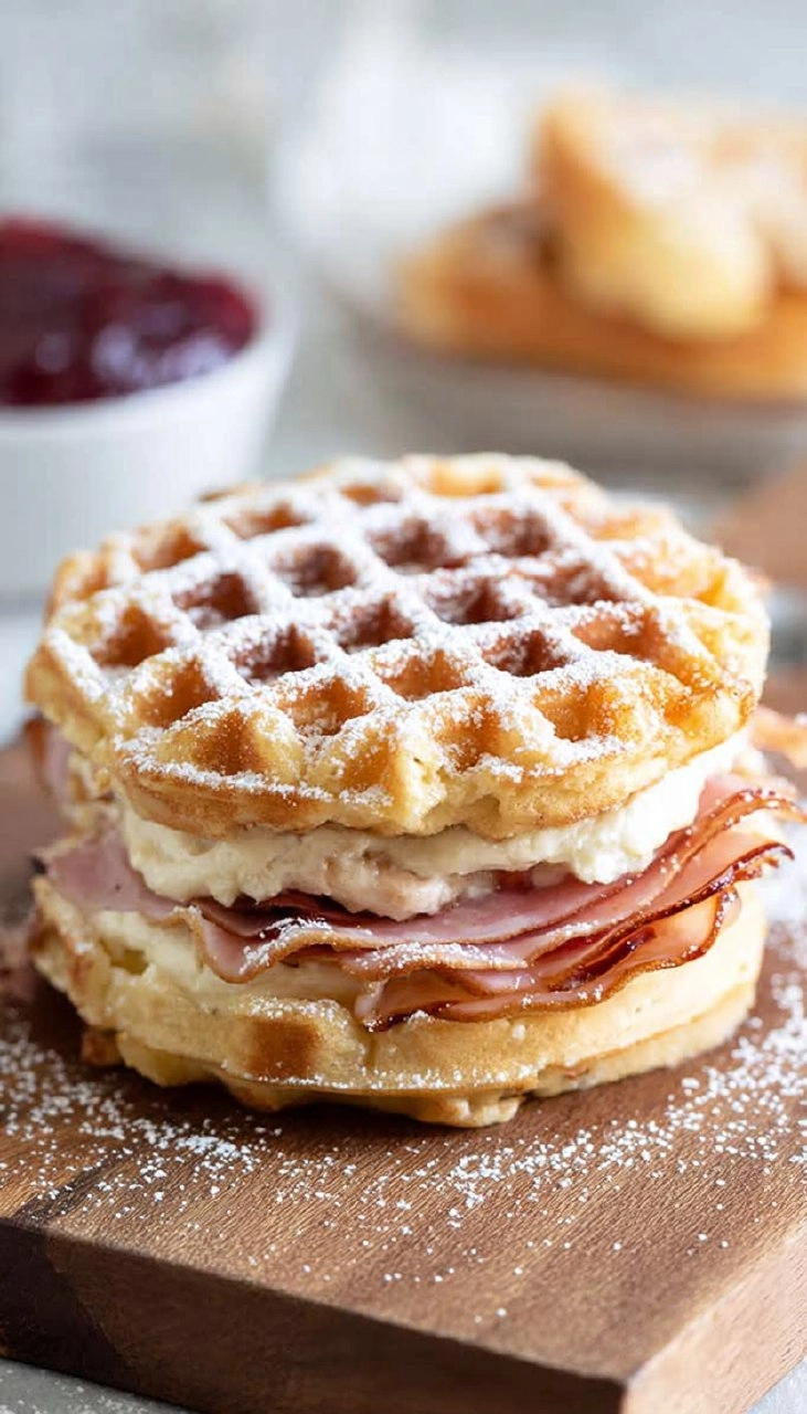 Monte Cristo Waffle Sandwiches