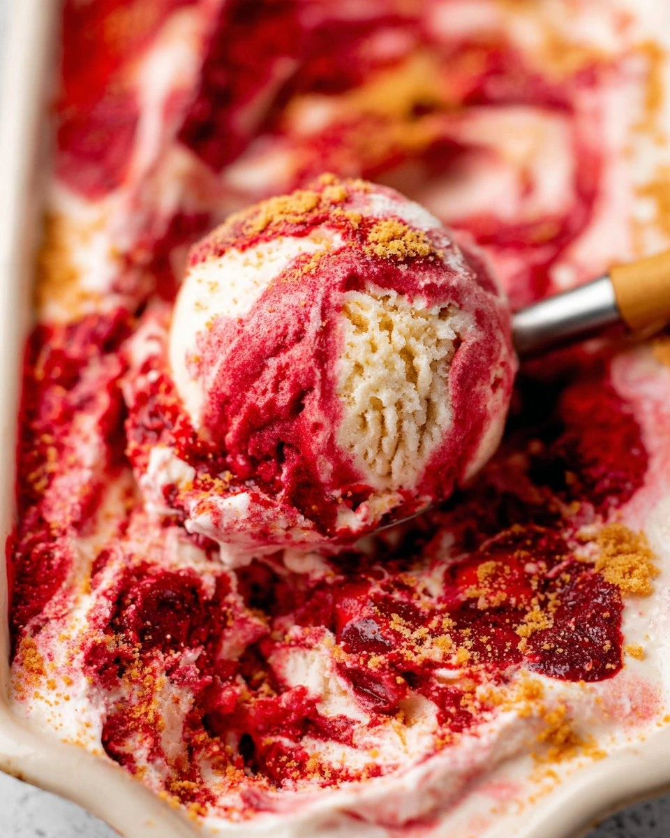 No-Churn Strawberry Cheesecake Ice Cream
