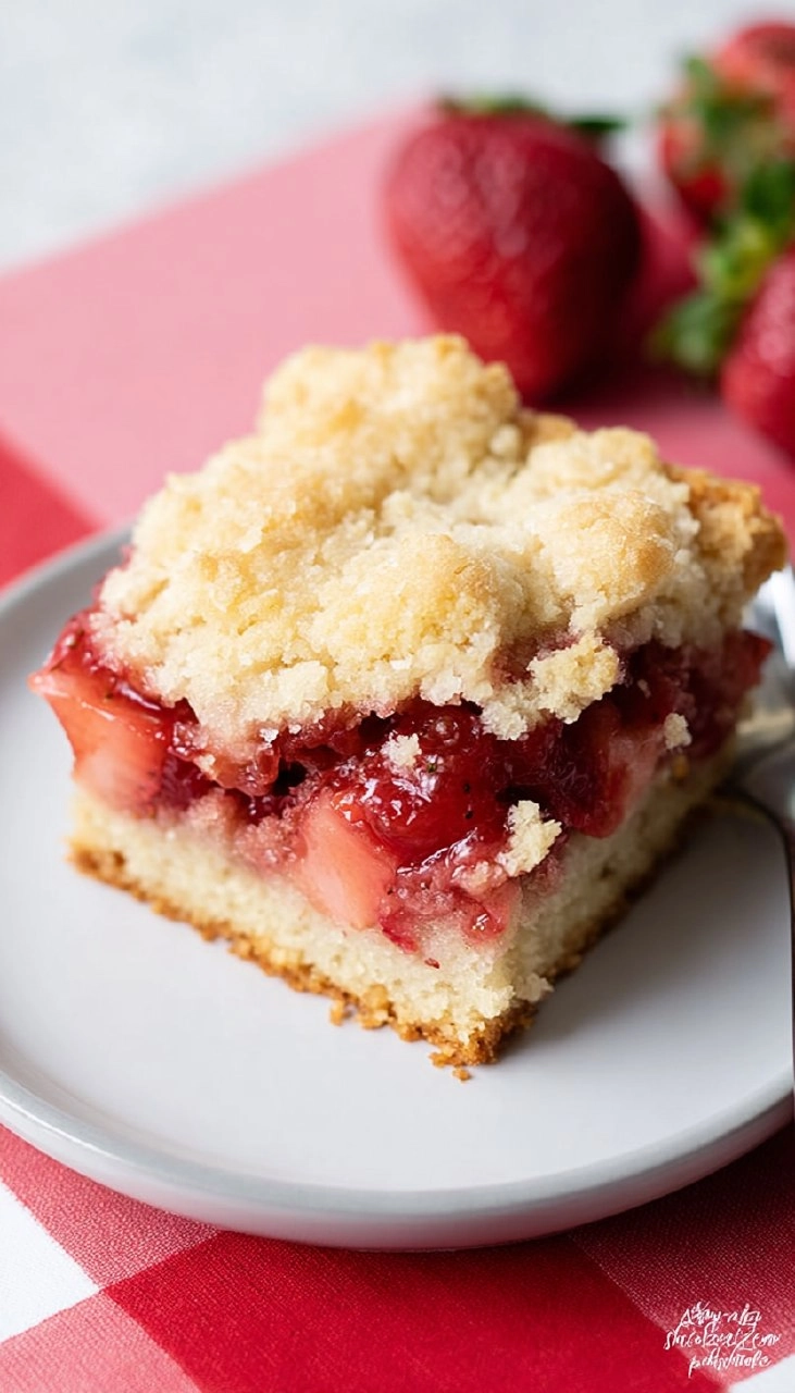 Strawberry Rhubarb Coffee Cake