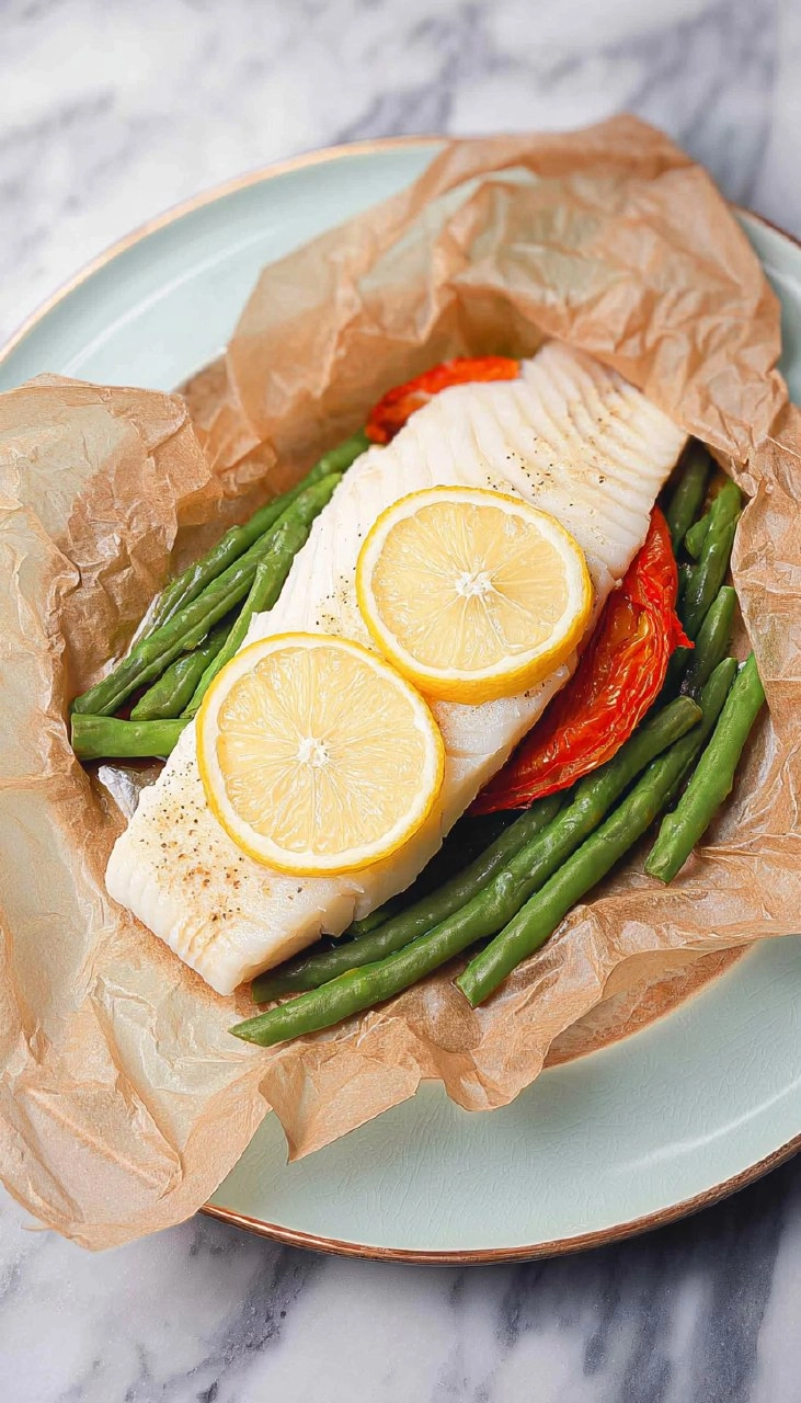 Baked White Fish In Parchment With Lemon And Vegetables 7 Baked White Fish In Parchment With Lemon And Vegetables