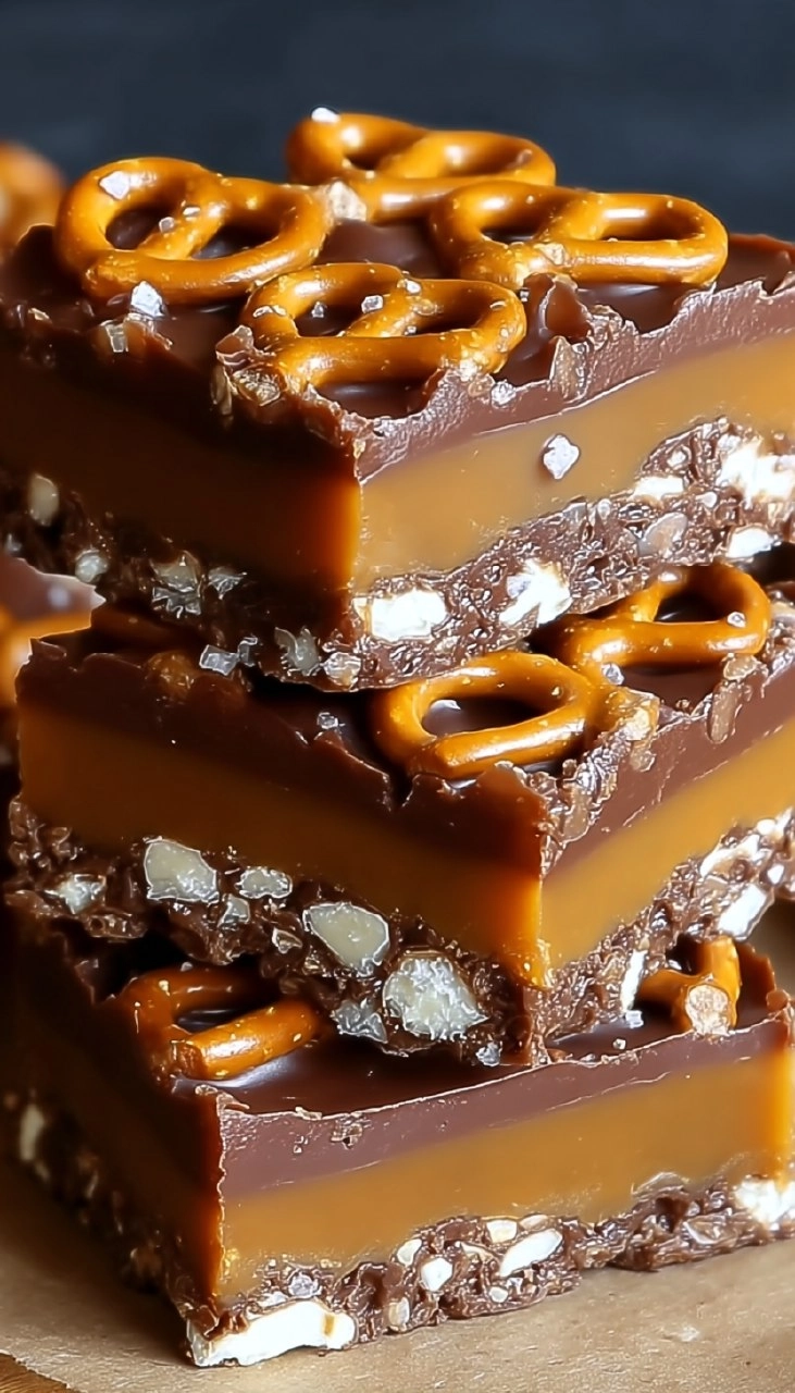 Caramel Pretzel Crack Bars