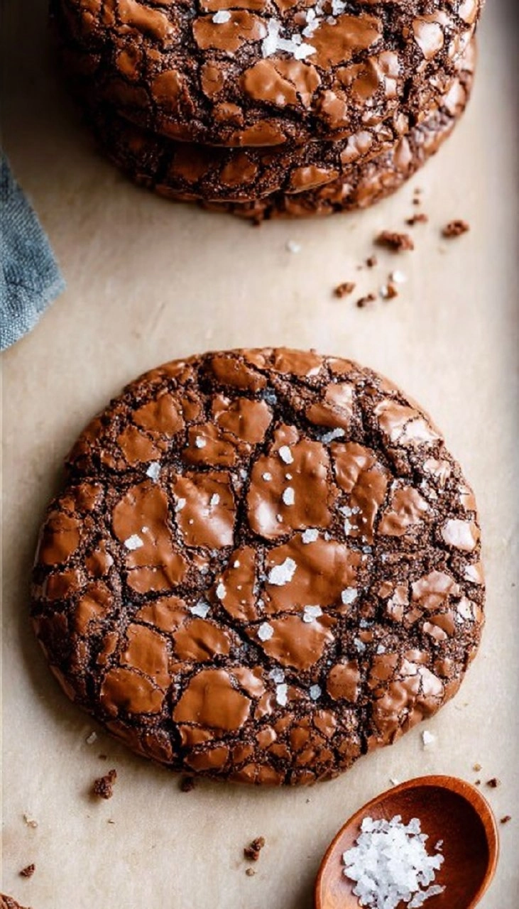 Chewy Crinkle Top Brownie Cookies