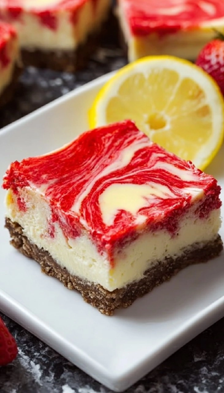 Lemon Cheesecake With Strawberry Crust 7 Lemon Cheesecake With Strawberry Crust