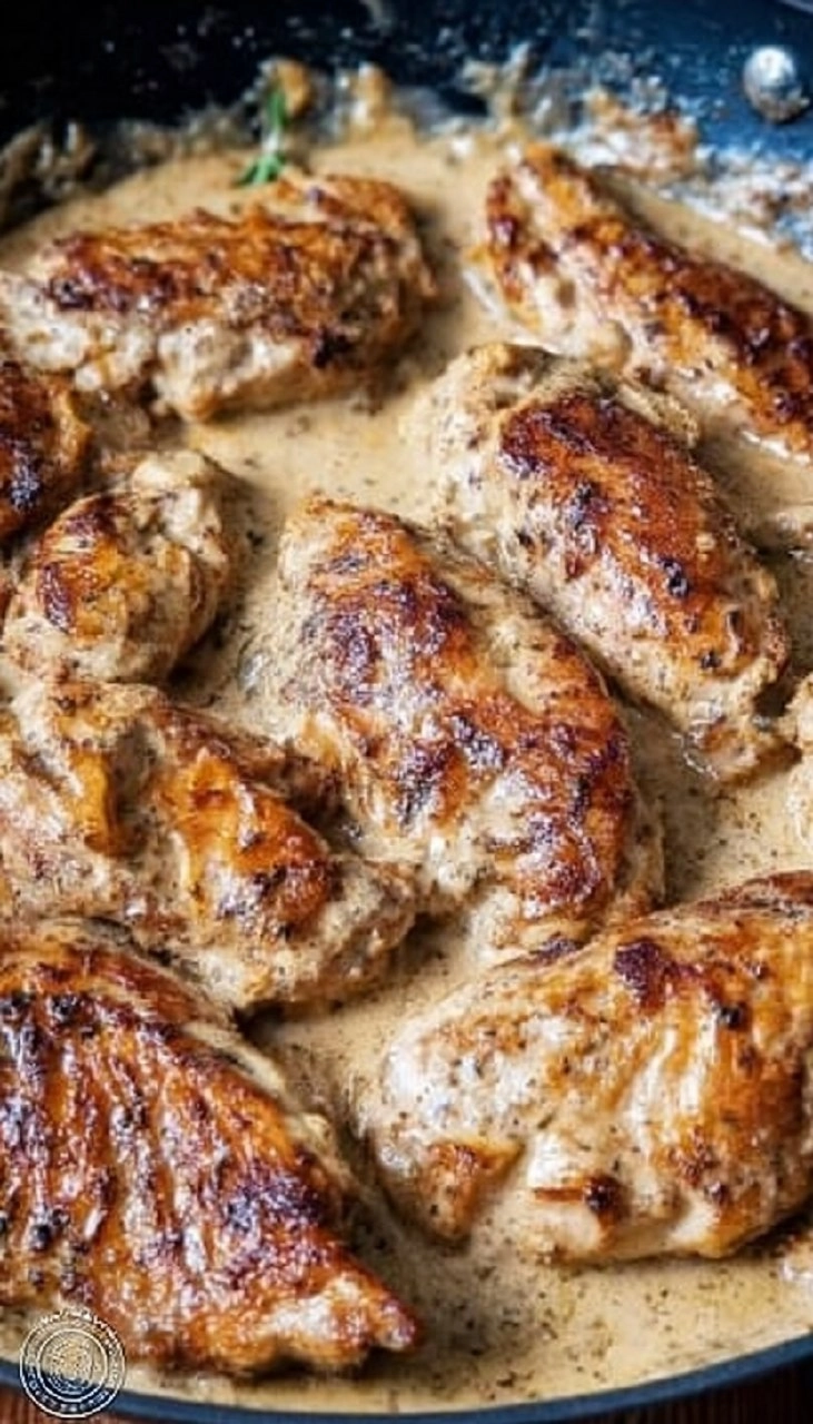Pan Fried Chicken In Cream Sauce