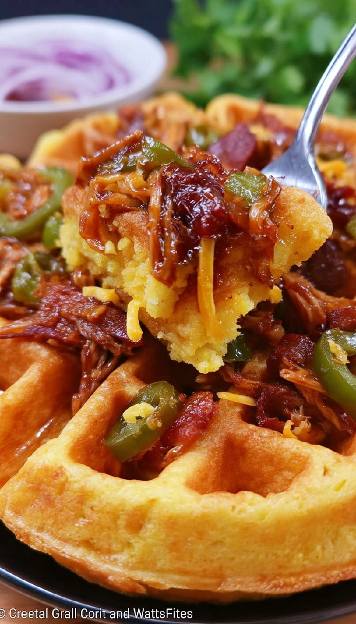 Pulled Pork Cornbread Waffles