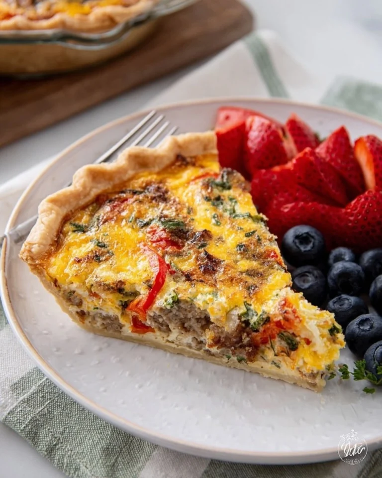 Roasted-Red-Pepper-And-Sausage-Quiche-Recipe
