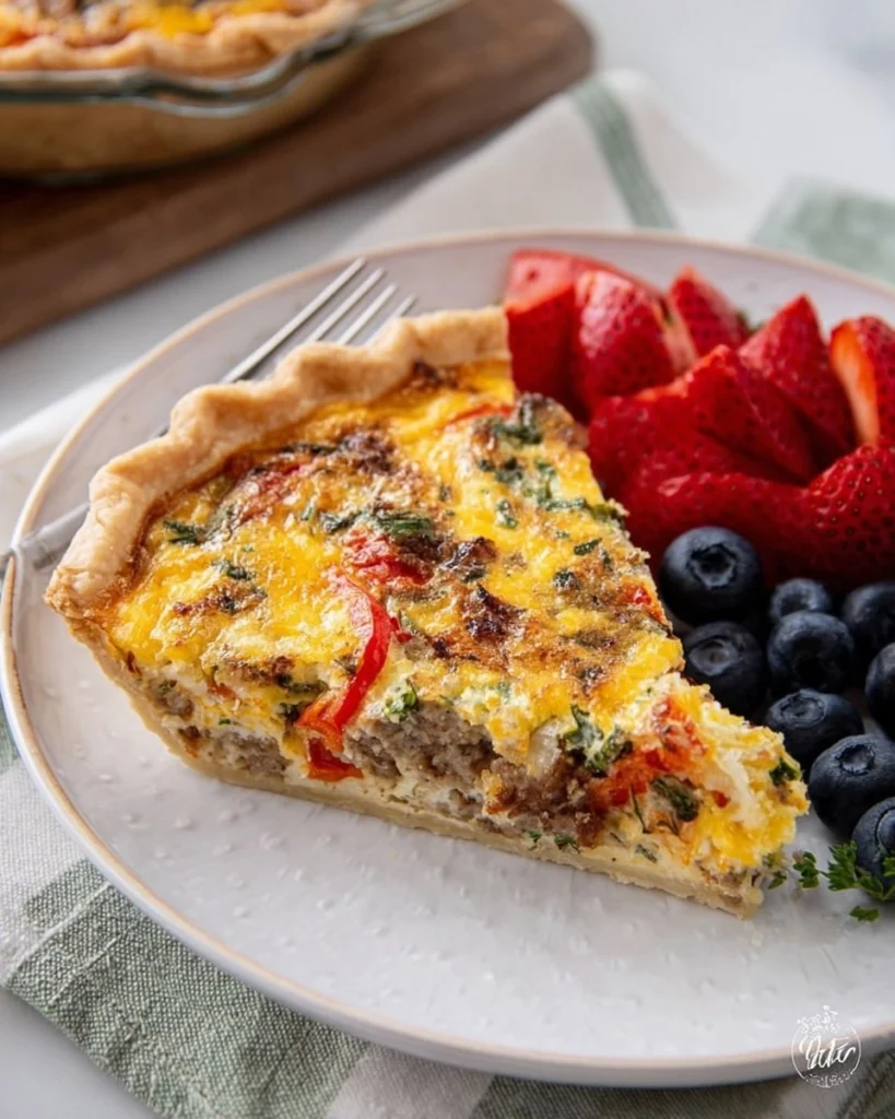 Roasted-Red-Pepper-and-Sausage-Quiche-Recipe
