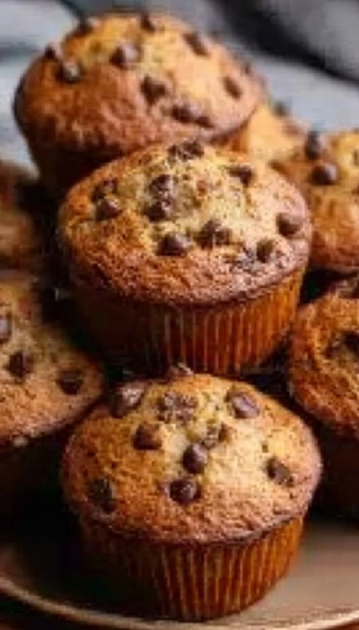 Sourdough Banana Chocolate Chip Muffins