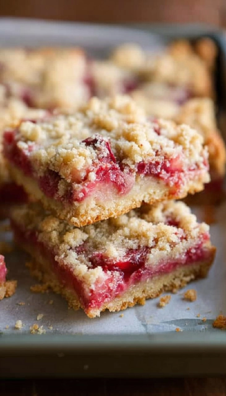 Strawberry Rhubarb Crumb Bars