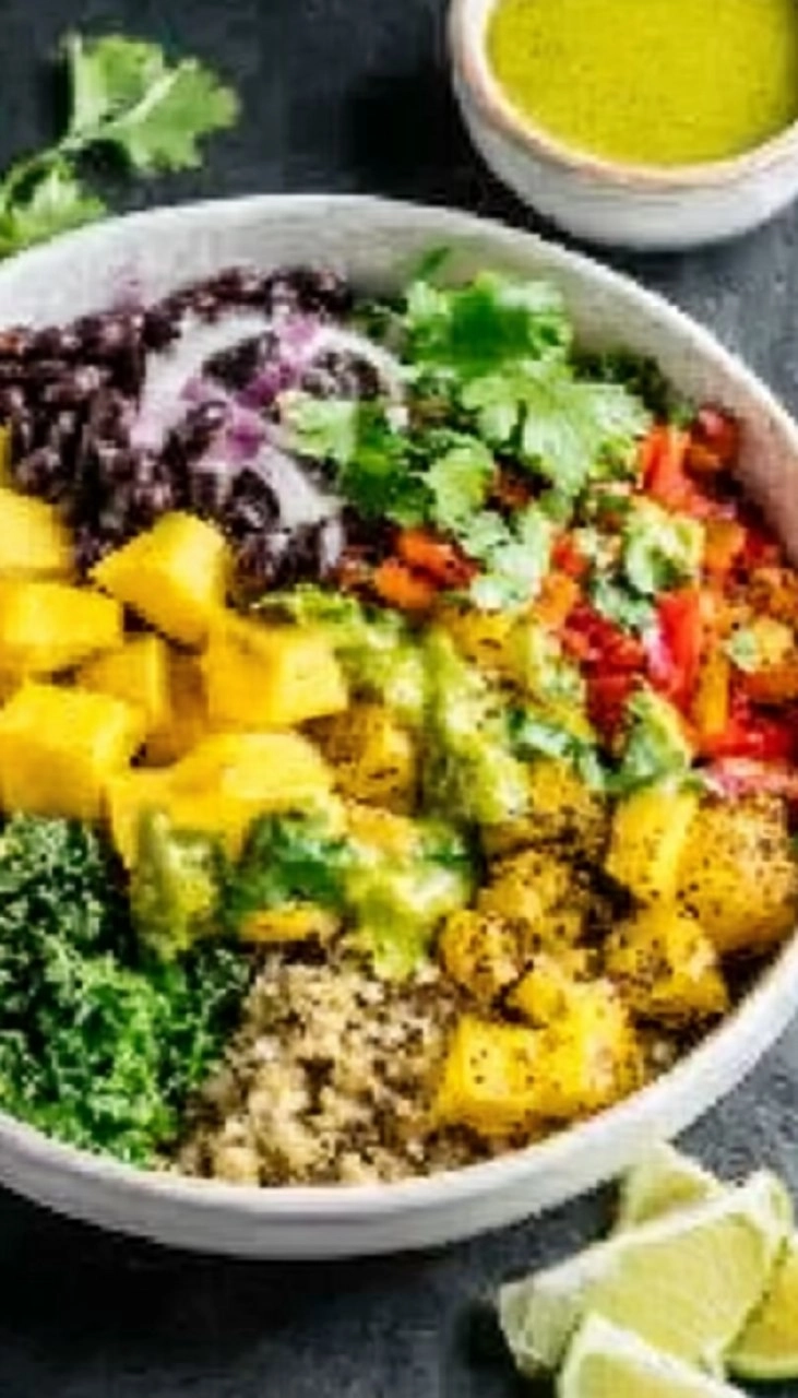 Vegan Mango Black Bean Green Rice Burrito Bowls 7 Vegan Mango Black Bean Green Rice Burrito Bowls