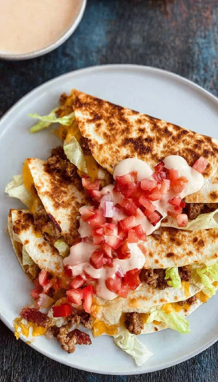 Bacon Cheeseburger Quesadillas 7 Bacon Cheeseburger Quesadillas