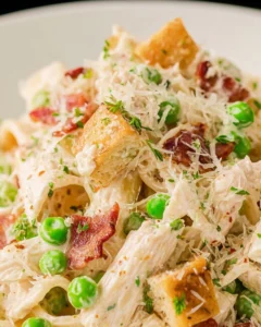 Chicken-Pasta-With-Bacon-And-Peas-Recipe