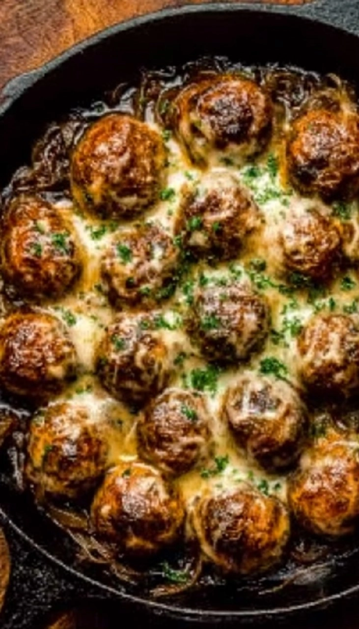 French Onion Meatballs 7 French Onion Meatballs