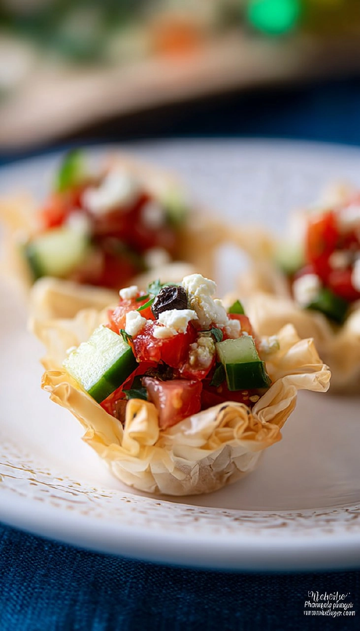 Greek Salad Phyllo Cups 7 Greek Salad Phyllo Cups