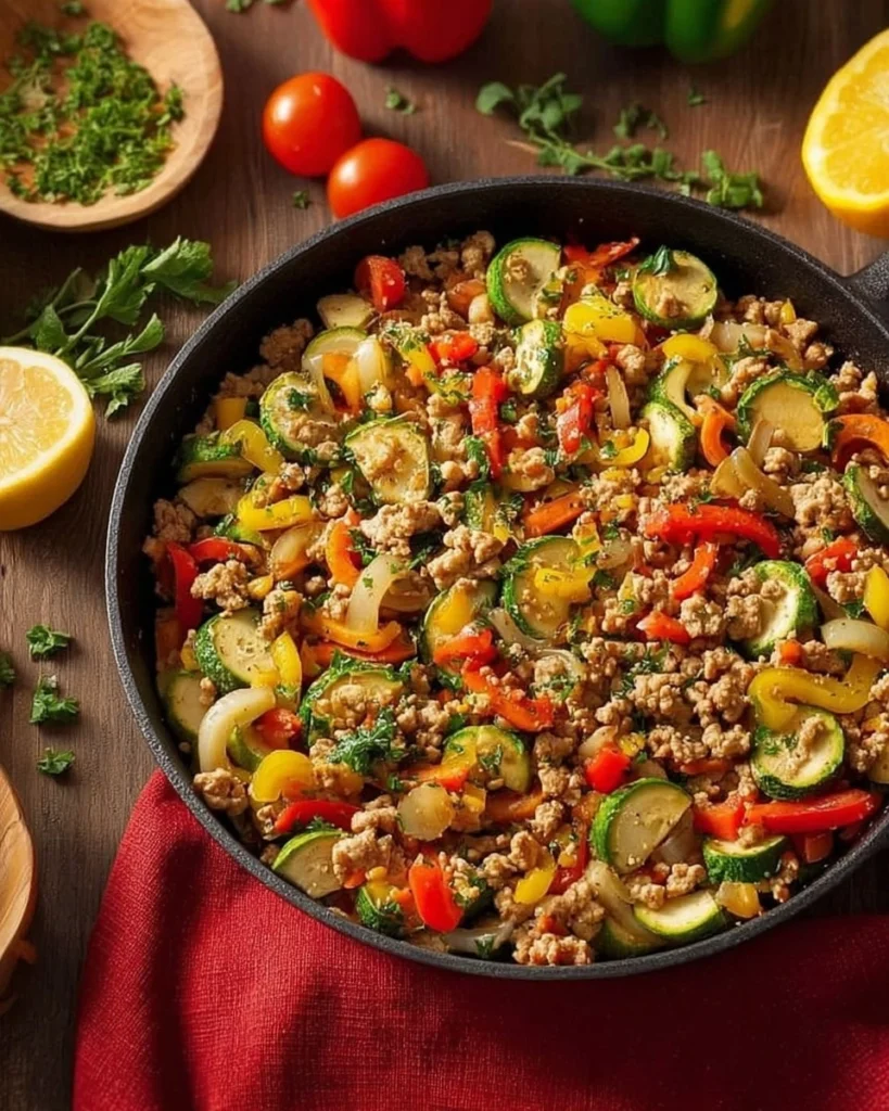 Ground-Turkey-Skillet-with-Veggies-Recipe