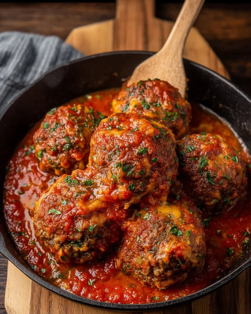 Mega-Stuffed-Meatballs-with-Tomato-Sauce-Recipe