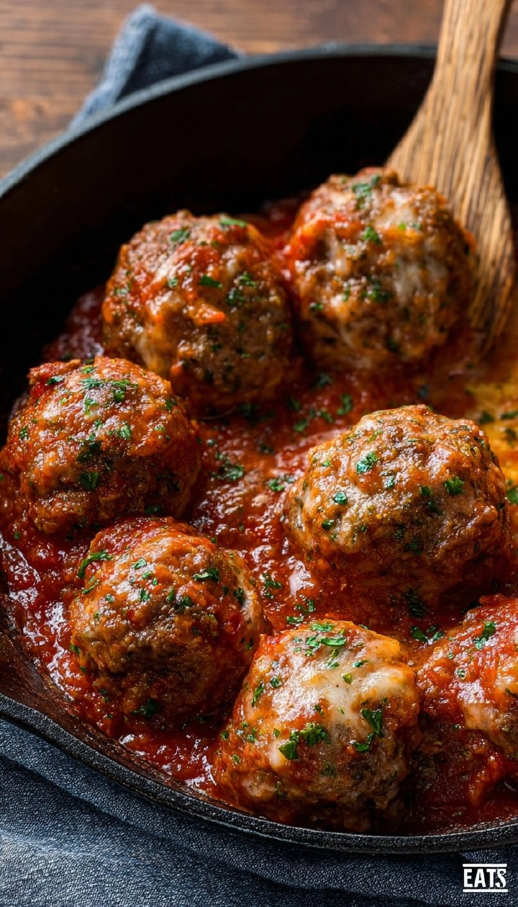 Mega Stuffed Meatballs With Tomato Sauce 7 Mega Stuffed Meatballs With Tomato Sauce