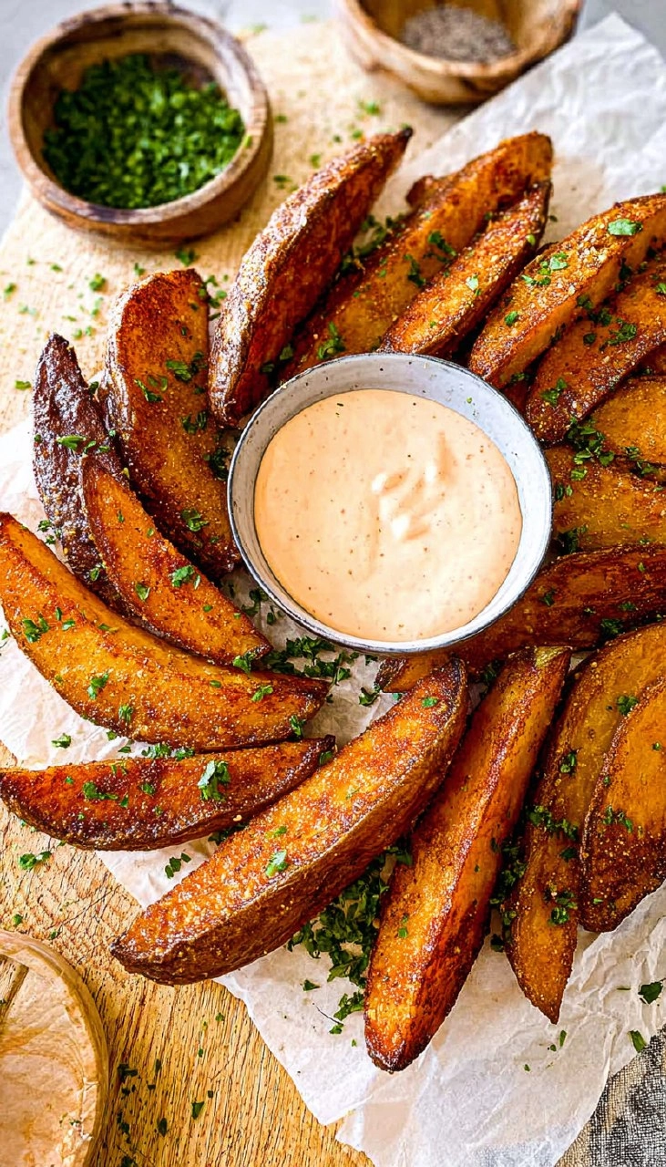 Oven Baked Crunchy Potato Wedges