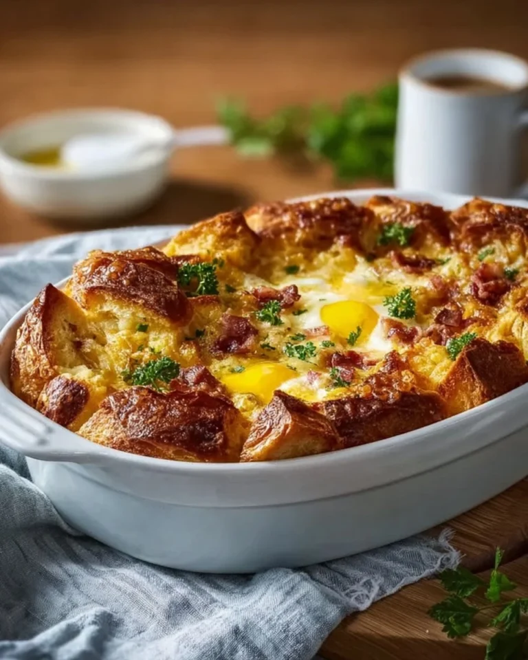 Overnight-Croissant-Breakfast-Casserole-Recipe