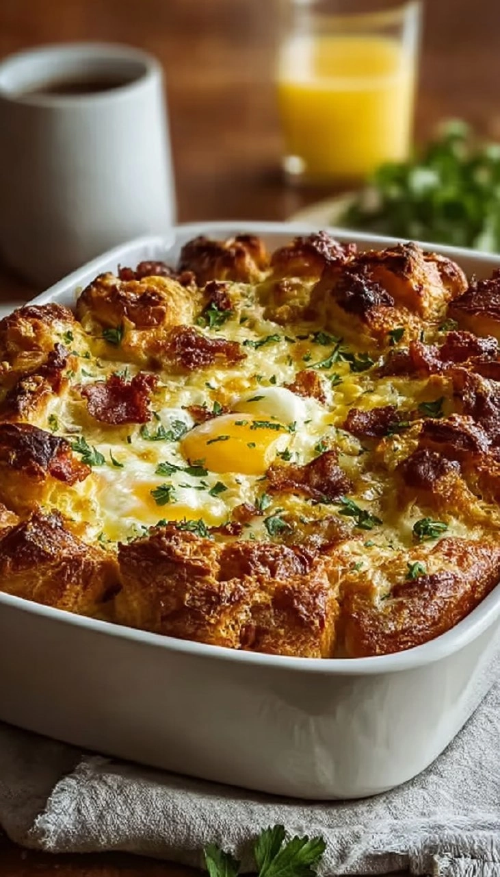 Overnight Croissant Breakfast Casserole 7 Overnight Croissant Breakfast Casserole