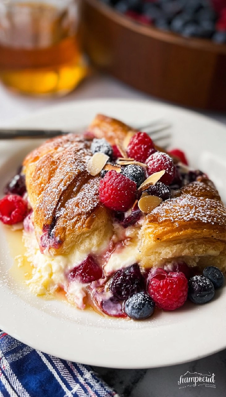 Overnight Mixed Berry Croissant Breakfast Casserole