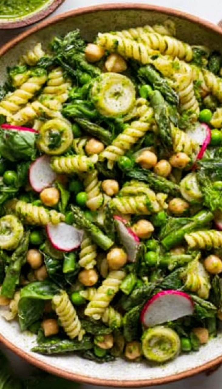 Pasta Salad With Asparagus, Chickpeas &Amp; Basil Vinaigrette 7 Pasta Salad With Asparagus, Chickpeas &Amp; Basil Vinaigrette