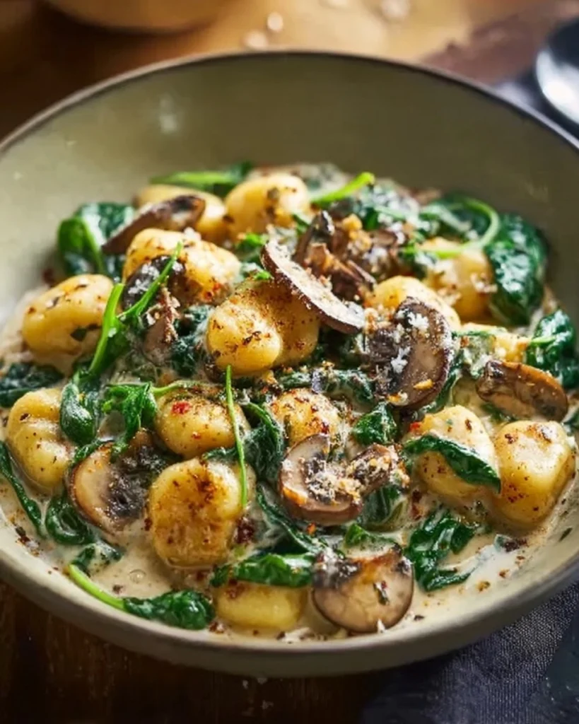 Spinach-Mushroom-Gnocchi-Recipe