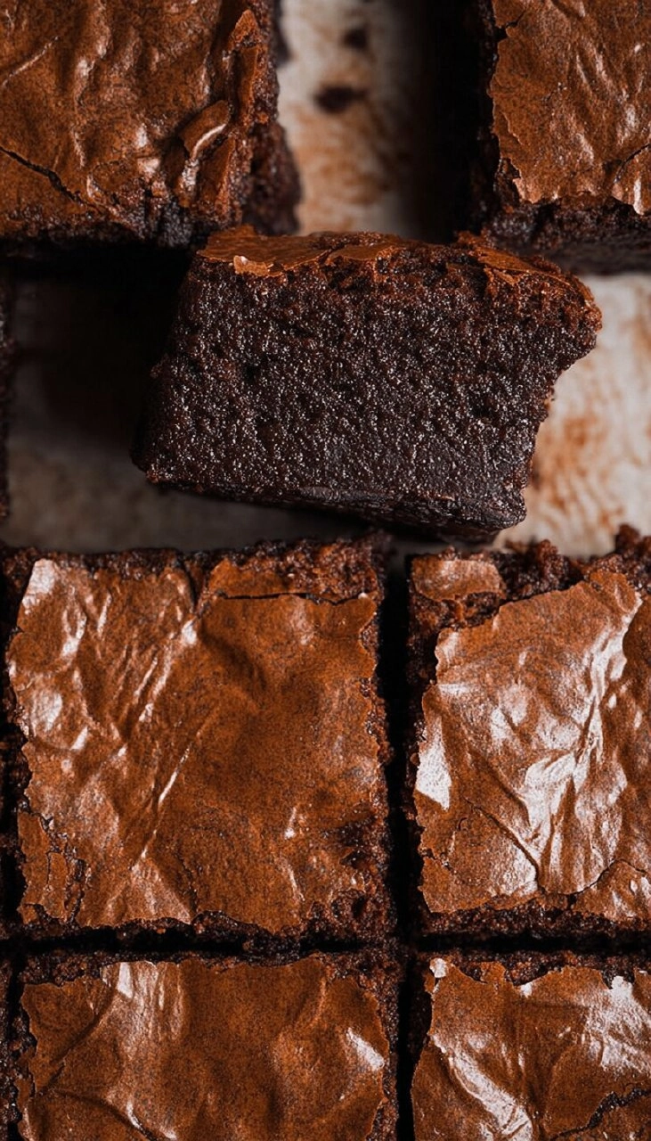 Thick Fudgy Brownies With A Shiny Crackly Top