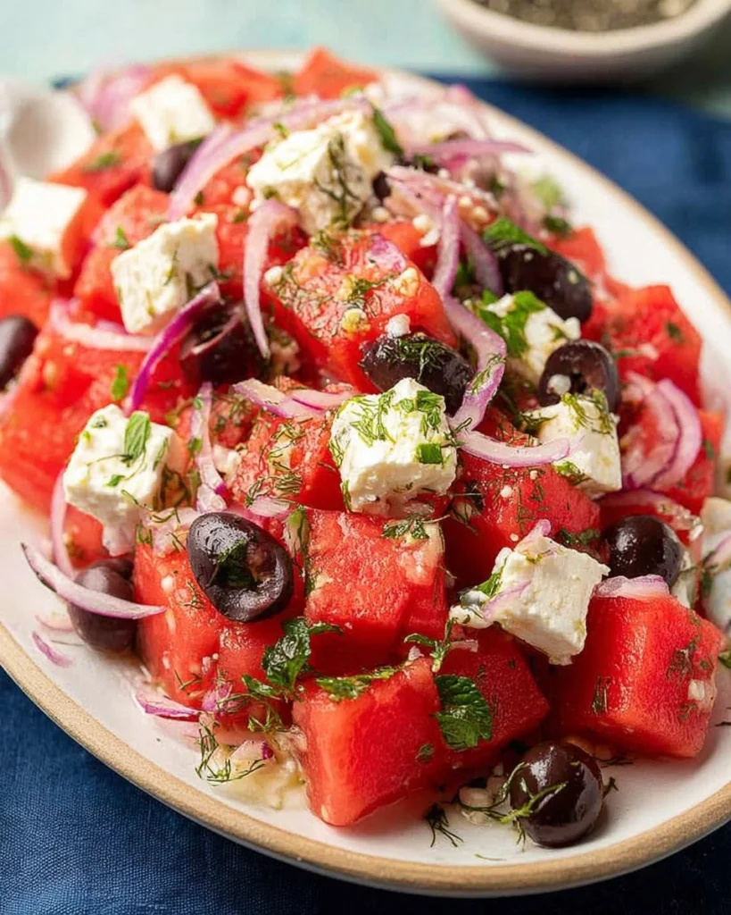 Watermelon-Salad-with-Feta-Cheese-and-Olives-Recipe