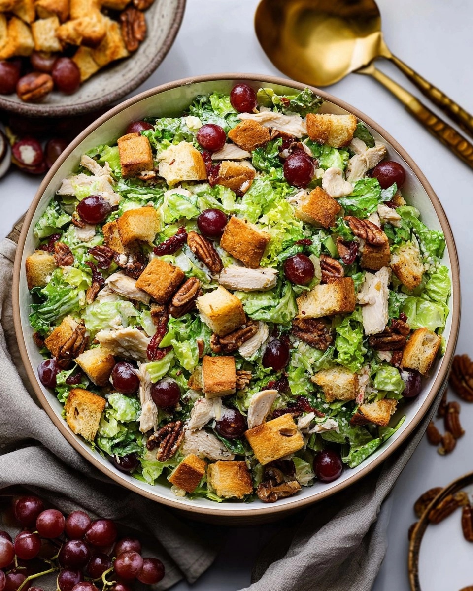 Chicken-Salad-With-Grapes-Pecans-And-Croissant-Croutons-Recipe