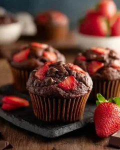 Chocolate-Strawberry-Muffins-Recipe