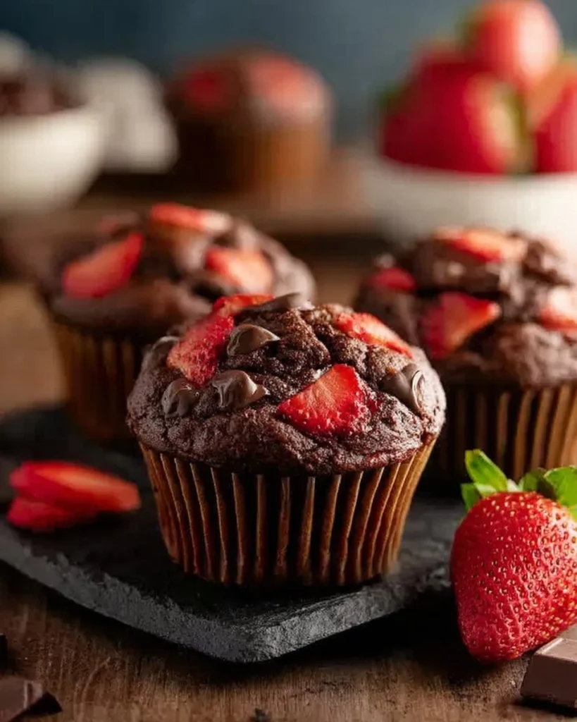 Chocolate-Strawberry-Muffins-Recipe