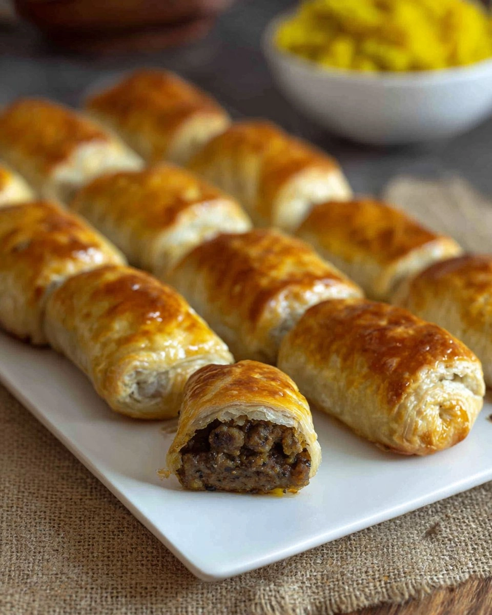 Classic British Mushroom And Onion Sausage Rolls