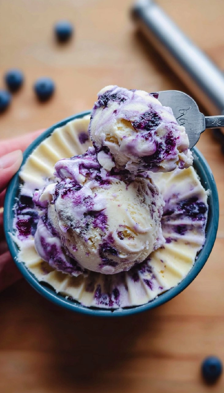 Lemon Blueberry Cheesecake Ice Cream 7 Lemon Blueberry Cheesecake Ice Cream