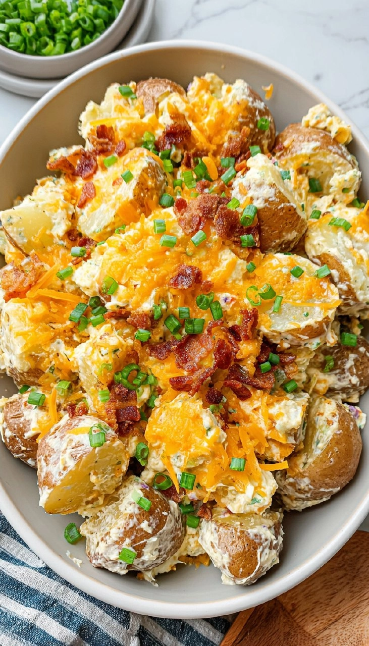 Loaded Potato Salad: Creamy Bacon Cheddar 7 Loaded Potato Salad: Creamy Bacon Cheddar