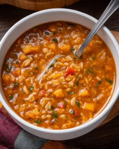 Spicy-Sweet-Potato-Vegetable-and-Rice-Soup-Recipe