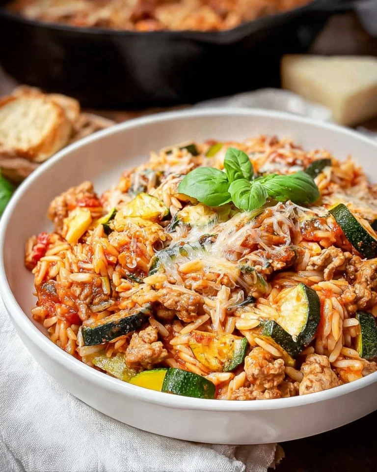 Ground-Turkey-Orzo-Skillet-With-Zucchini-Recipe