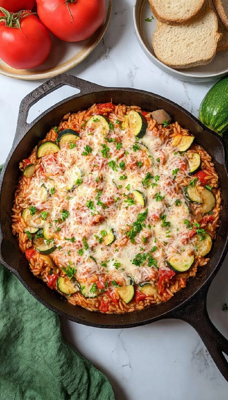 Ground Turkey Orzo Skillet With Zucchini 7 Ground Turkey Orzo Skillet With Zucchini