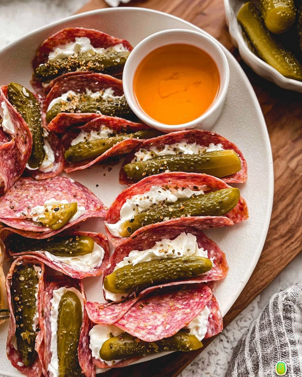Mini Pickle Salami Tacos 6 Mini Pickle Salami Tacos