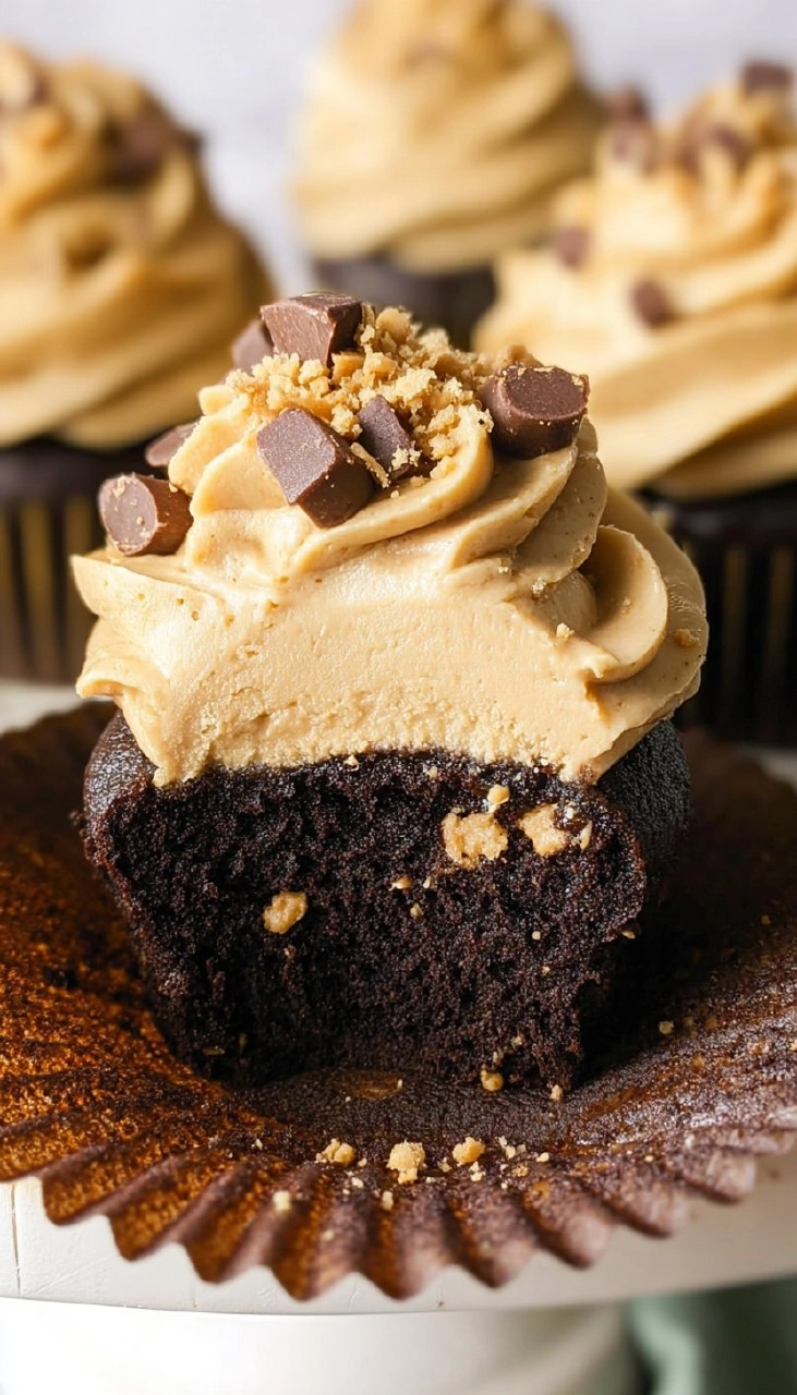 Peanut Butter Chocolate Cupcakes 7 Peanut Butter Chocolate Cupcakes