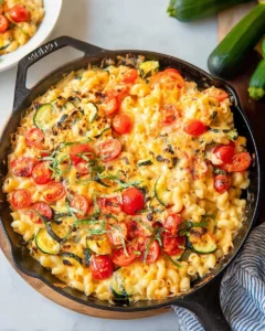 Skillet-Mac-and-Cheese-with-Tomatoes-and-Zucchini-Recipe