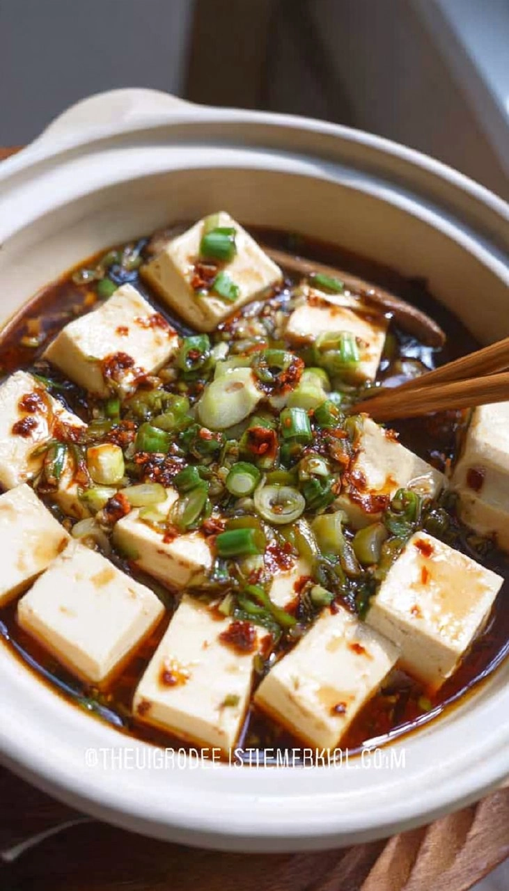 Steamed Tofu With Ginger Scallion Sauce 7 Steamed Tofu With Ginger Scallion Sauce
