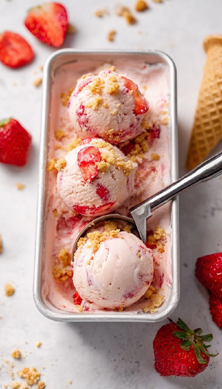 Strawberry Cheesecake Cottage Cheese Ice Cream