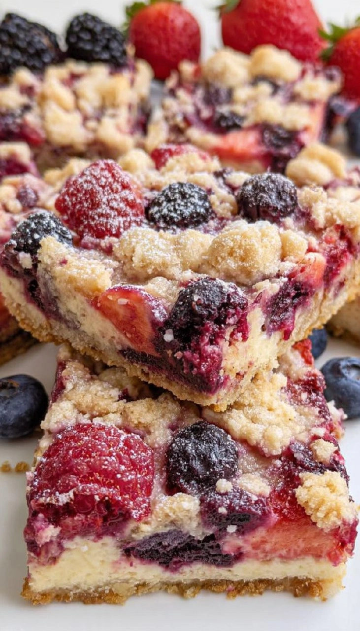 Triple Berry Cheesecake Bars 7 Triple Berry Cheesecake Bars